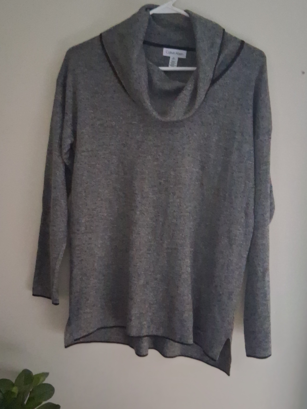 Calvin Klein Heather Gray Cowl Neck Sweater